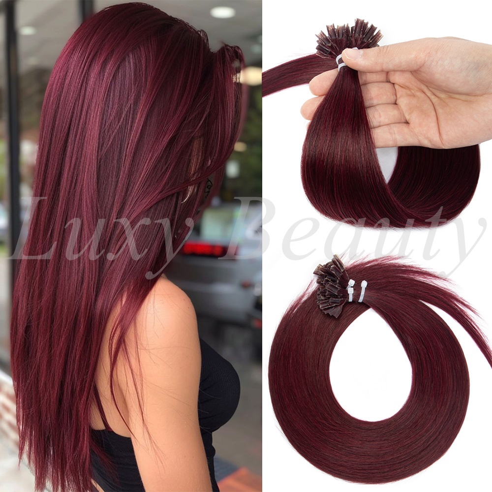 Pure Beauty Hair & Makeup - Doğal Bordo U Tip Saç Ekleri