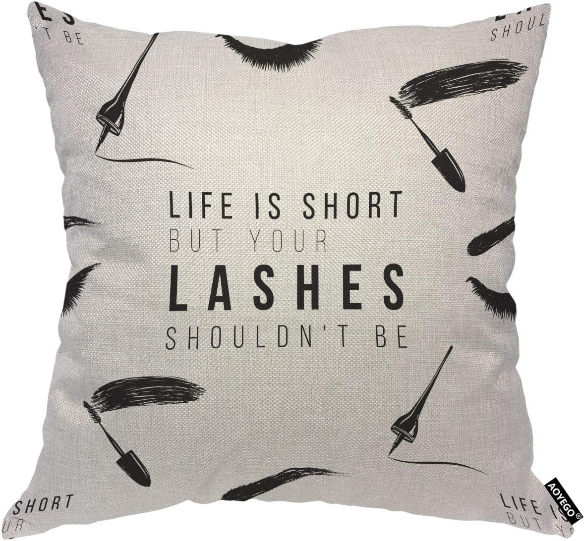 Beauty Makeup Quotes Funny - Komik Kirpik Sözü Yastık Kılıfı, Hayat