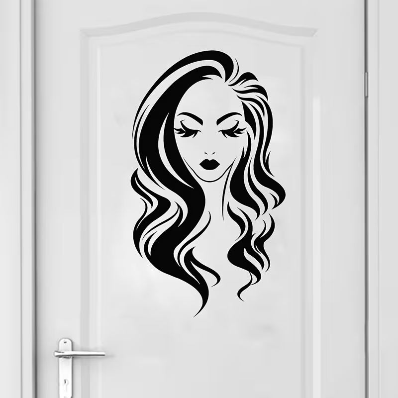 Beauty Makeup Wallpaper - Güzellik Salonu Duvar Çıkartması Uzun Saçlı
