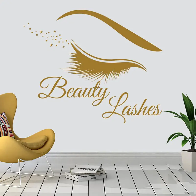 Beauty Makeup Wallpaper - Modern Kirpikler Kirpik Duvar Sticker Vinil