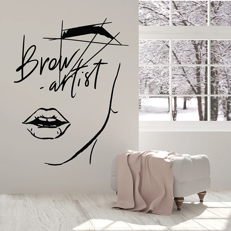 Beauty Makeup Wallpaper - Soyut kız yüz duvar çıkartması kirpik