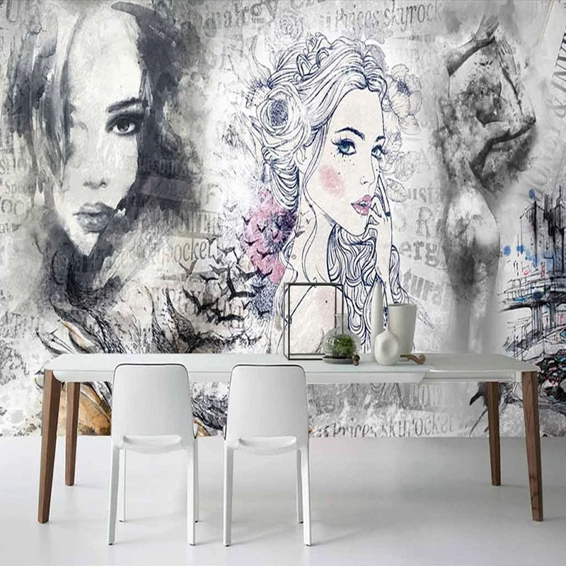 Özel 3D Duvar Resmi Retro Moda - Beauty Makeup Wallpaper incelemesi ve fiyatı