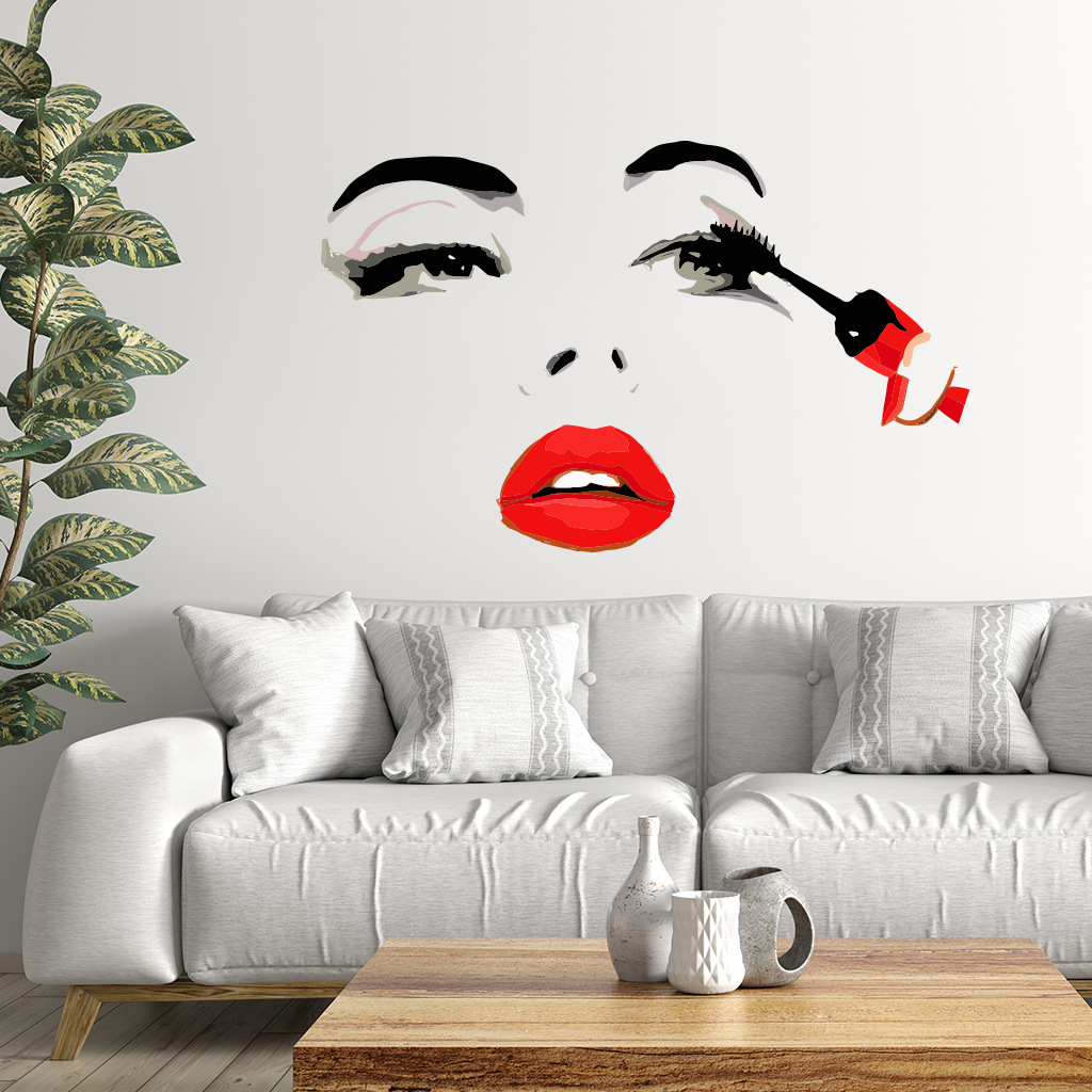 Moda Kadın Yüz Duvar Sticker G - Beauty Makeup Wallpaper incelemesi ve fiyatı